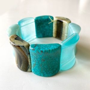 Turquoise & Glass Bead Bracelet